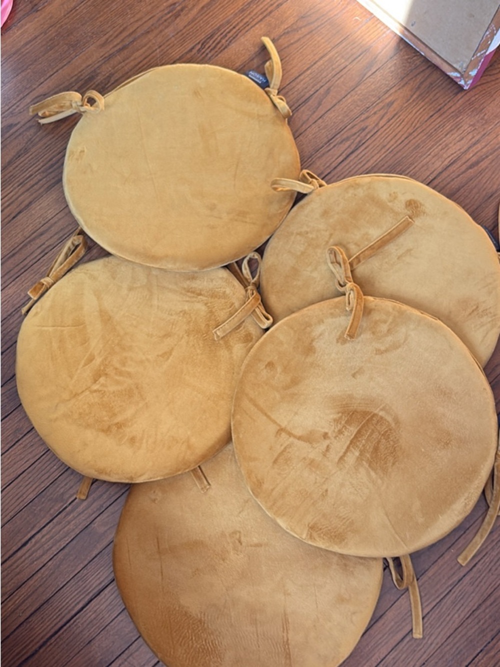 Simons Maison Velvet Round Seat Cushions in Mustard